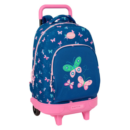 MOCHILA GDE. C/RUEDAS COMPACT EXTRAIBLE BLACKFIT8 "MARIPOSAS" SAFTA26 642630918 45X33 UNIDAD