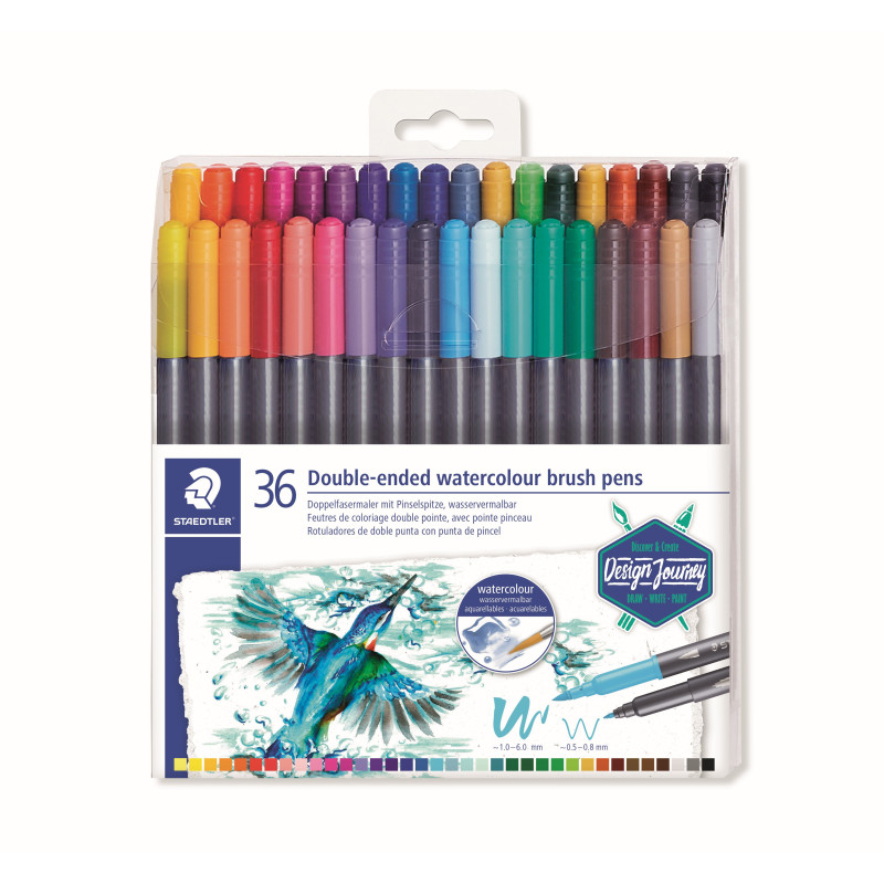 MARCD.ES ACUARELABLE DOBLE PUNTA PINCEL 3001 CJ. 36u. STAEDTLER®