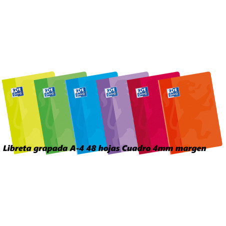 LIBRETA ENRI OXFORD SCHOOL A-4 48H CUADROS 4*4 100101228