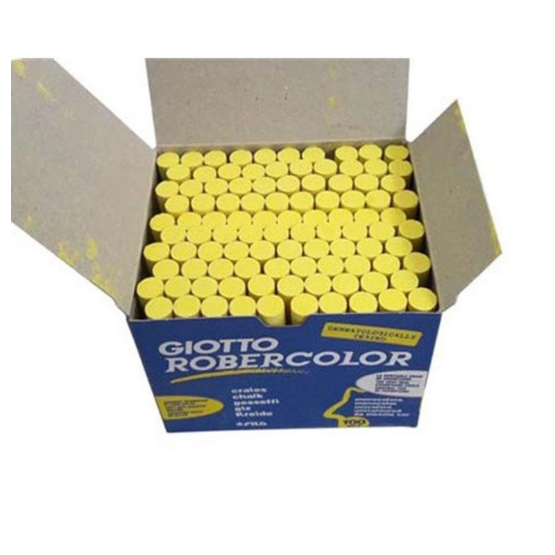 TIZA ROBERCOLOR ANTIPOLVO COLOR C/100U AMARILLO GRANEL FILA F539601