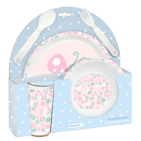 SET DE PLATOS, CUBIERTOS Y VASO SAFTA PREESCOLAR "MARIPOSA" SAFTA26 342690933 26X26 UNIDAD