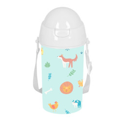 BOTELLA 500ML APERTURA AUTOM. CON PAJITA SAFTA PREESCOLAR "PANDI" SAFTA26 342692899 19,5X7,3 UNIDAD