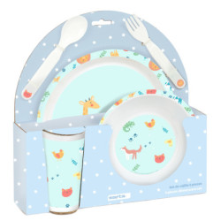 SET DE PLATOS, CUBIERTOS Y VASO SAFTA PREESCOLAR "PANDI" SAFTA26 342692933 26X26 UNIDAD