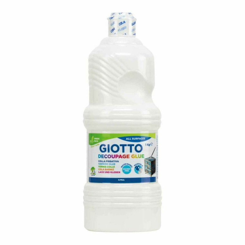 COLA BLANCA BARNIZ DECOUPAGE GIOTTO BOTELLA 1KG F546400 UNIDAD