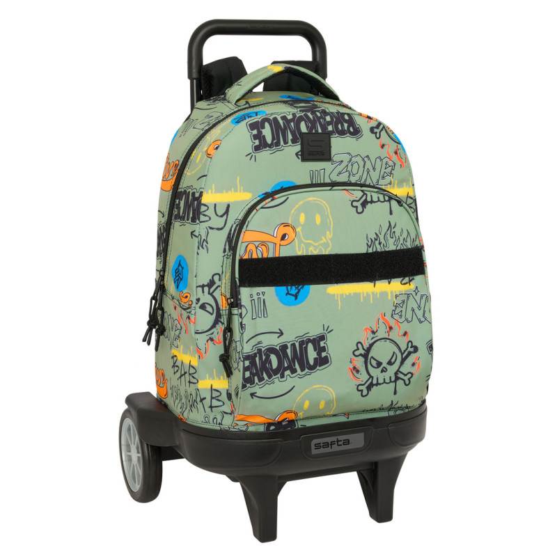 MOCHILA GDE. C/RUEDAS COMPACT EVOL. EXT. SAFTA GRAFFITI "ZONE" SAFTA26 642621218 45X33 UNIDAD