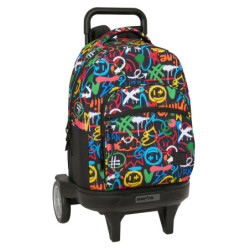 MOCHILA GDE. C/RUEDAS COMPACT EVOL. EXT. SAFTA GRAFFITI "COLORS" SAFTA26 642623218 45X33 UNIDAD