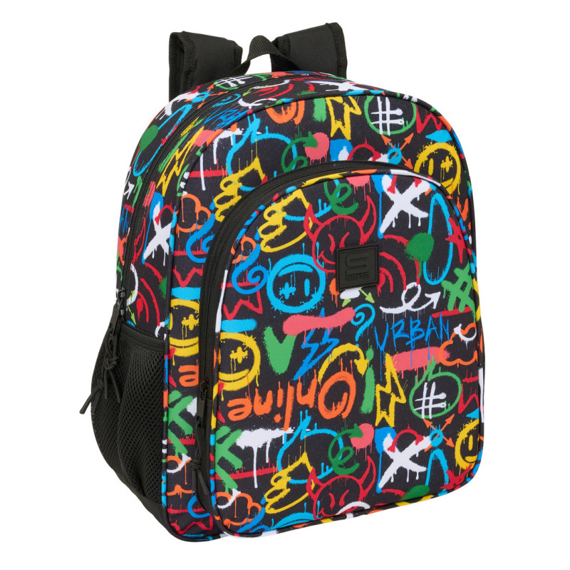 MOCHILA JUNIOR ADAPT.CARRO SAFTA GRAFFITI "COLORS" SAFTA26 642623640 38X32 UNIDAD