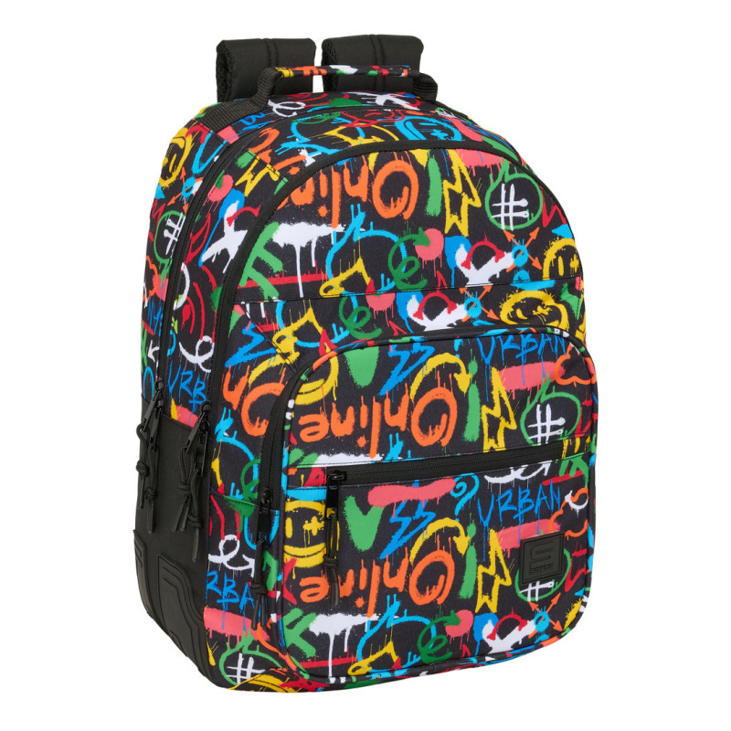 MOCHILA DOBLE ADAPT.CARRO SAFTA GRAFFITI "COLORS" SAFTA26 642623773 42X32 UNIDAD