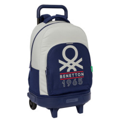 MOCHILA GDE. C/RUEDAS COMPACT EXTRAIBLE BENETTON "VARSITY" 612406918 SAFTA24