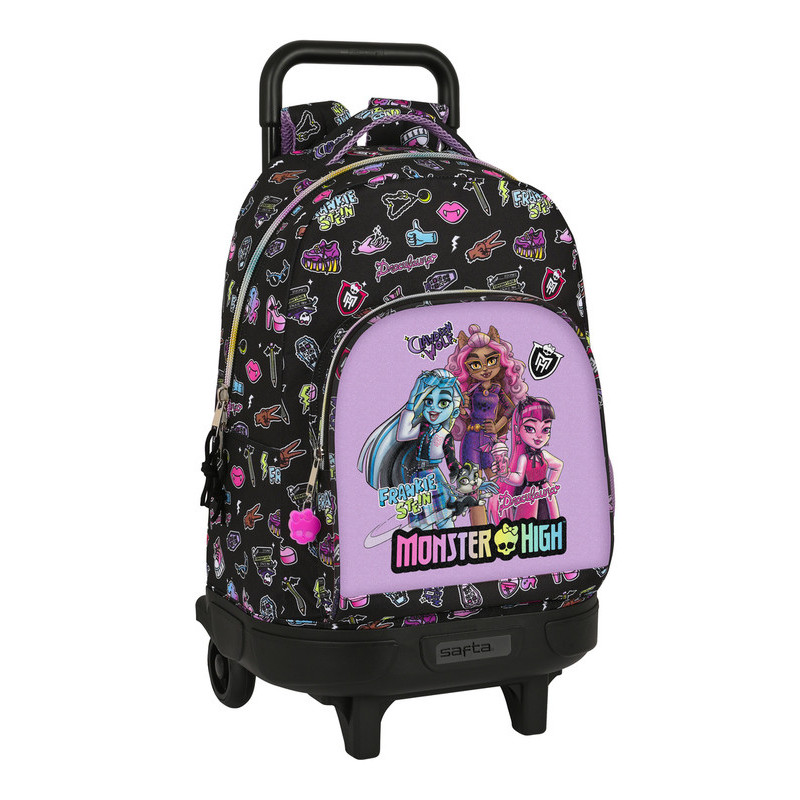 MOCHILA GDE. C/RUEDAS COMPACT EXTRAIBLE MONSTER HIGH "CREEP" 612398918 SAFTA23 VAC