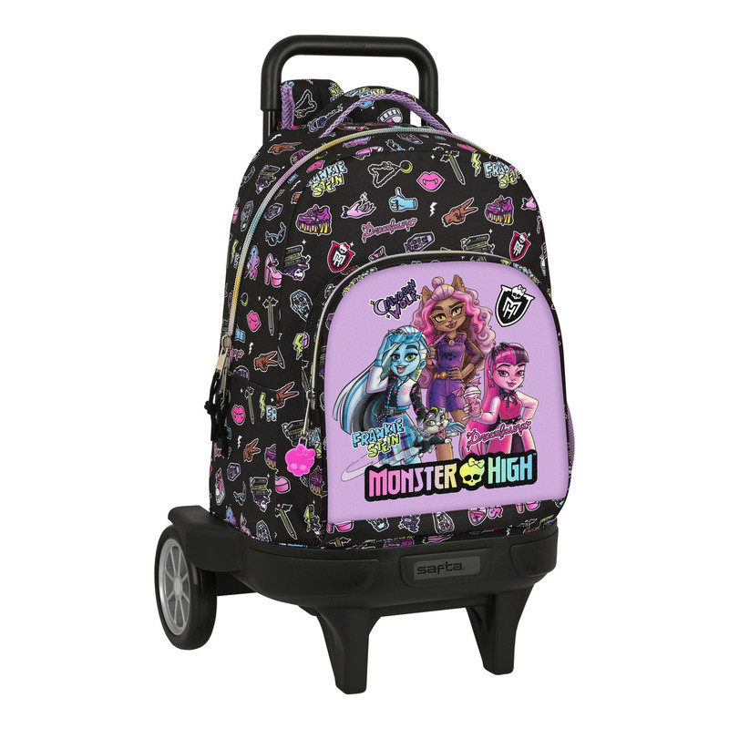 MOCHILA GDE. C/RUEDAS COMPACT EVOL. EXT. MONSTER HIGH "CREEP" 612398218 SAFTA23 VAC