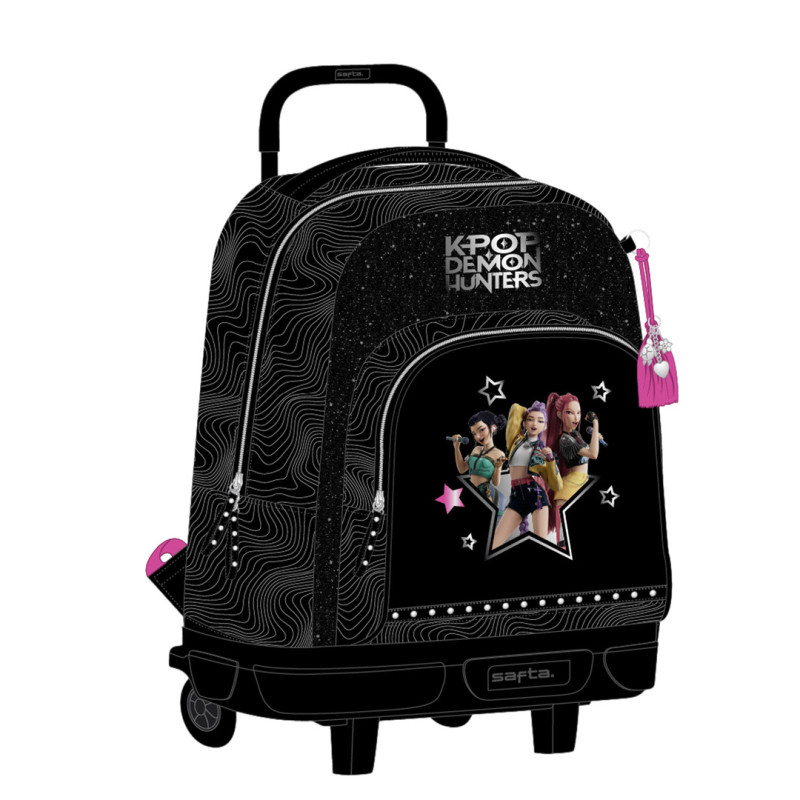 MOCHILA GDE. C/RUEDAS COMPACT EXTRAIBLE K-POP DEMON HUNTERS - ENERGY SAFTA26 642668918 45X33