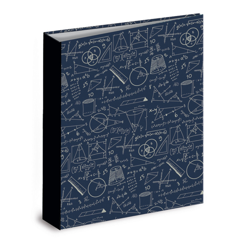 CARPETA CARTON FORRADO TAMAÑO A4 32 CM. 4 ANILLAS 35MM SENFORT MATHS AZUL 12901251