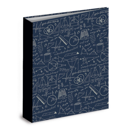 CARPETA CARTON FORRADO TAMAÑO A4 32 CM. 4 ANILLAS 35MM SENFORT MATHS AZUL 12901251