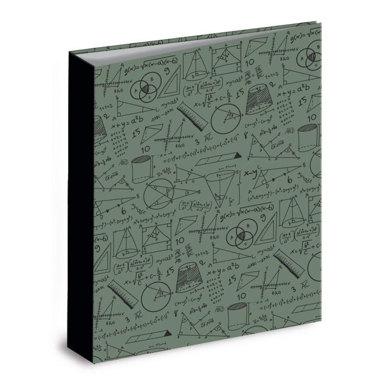 CARPETA CARTON FORRADO TAMAÑO A4 32 CM. 4 ANILLAS 35MM SENFORT MATHS VERDE 12901252