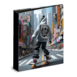 CARPETA CARTON FORRADO TAMAÑO A4 32 CM. 4 ANILLAS 35MM SENFORT SKATE CITY 18101251