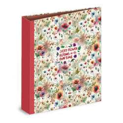 CARPETA CARTON FORRADO TAMAÑO A4 32 CM. 4 ANILLAS 35MM SENFORT FLOWERS AMAPOLAS 18201251