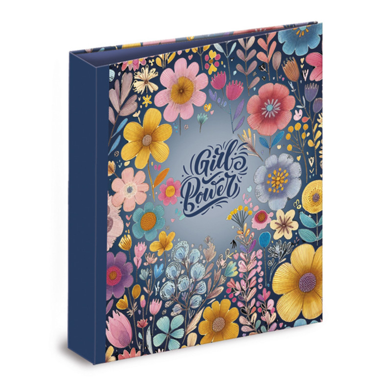 CARPETA CARTON FORRADO TAMAÑO A4 32 CM. 4 ANILLAS 35MM SENFORT FLOWERS MULTICOLOR 18201252