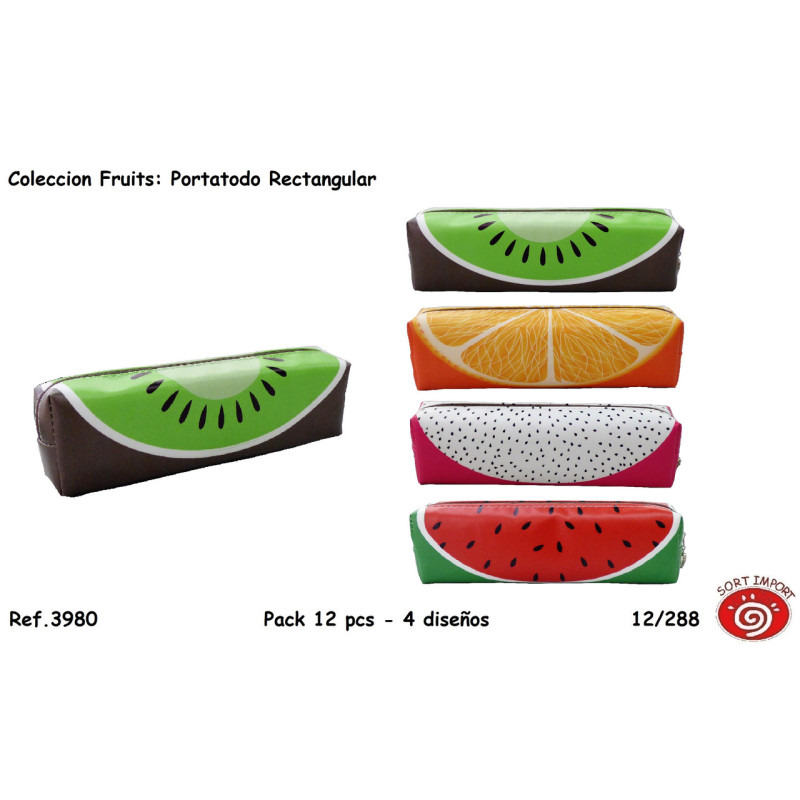 PORTATODO SORT SERIE FRUTAS RECTANGULAR 4 COLORES SURTIDOS 3980