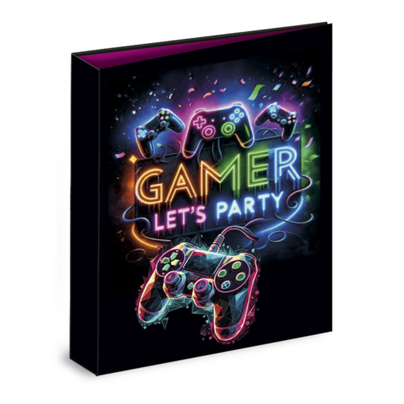 CARPETA CARTON FORRADO TAMAÑO A4 32 CM. 4 ANILLAS 35MM SENFORT GAMER PARTY 22201252