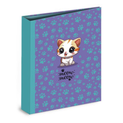 CARPETA CARTON FORRADO TAMAÑO A4 32 CM. 4 ANILLAS 35MM SENFORT CATS AZUL 22301252