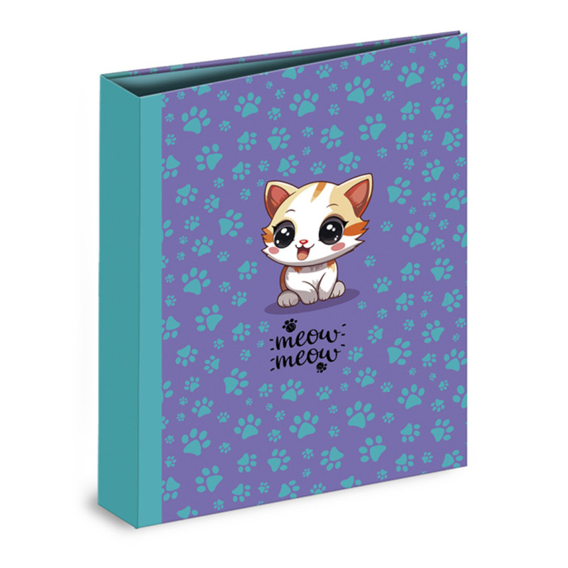 CARPETA CARTON FORRADO TAMAÑO A4 32 CM. 4 ANILLAS 35MM SENFORT CATS AZUL 22301252