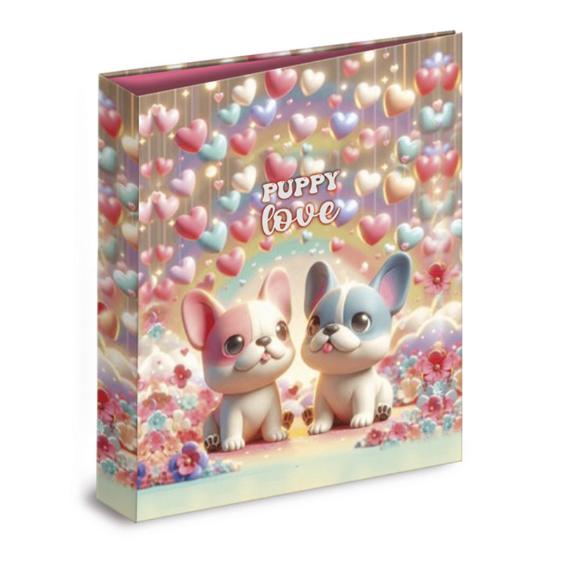 CARPETA CARTON FORRADO TAMAÑO A4 32 CM. 4 ANILLAS 35MM SENFORT PUPPIES CORAZON 22501251