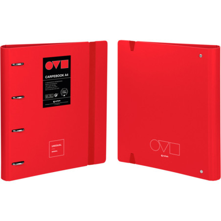 CARPEBOOK FORRADO A4 4A35 UNEQUAL MINIMAL ROJO 88104051 GRAFOPLAS UNIDAD
