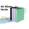 CARPETA 4A 40MM A-4 PARDO SOFT TOUCH PASTEL VERDE 921904