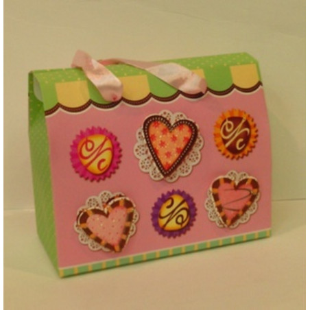 CAJA REGALO BOLSA PAPEL ARGU ROMANTIC PURPURINA C/ASAS 37318 ^