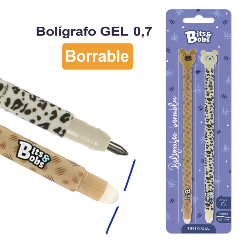 BOLIGRAFO BORRABLE BITS & BOBS TINTA GEL 30215398 BLISTER 2U GRAFOPLAS