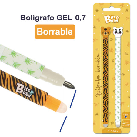 BOLIGRAFO BORRABLE BITS & BOBS TINTA GEL 30215399 BLISTER 2U GRAFOPLAS