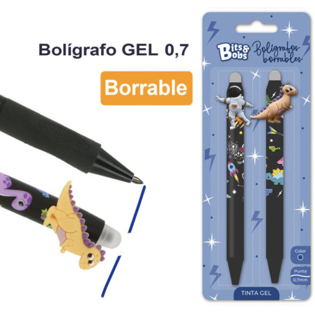 BOLIGRAFO BORRABLE BITS & BOBS TINTA GEL 30216198 BLISTER 2U GRAFOPLAS