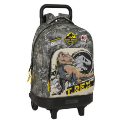 MOCHILA GDE. C/RUEDAS COMPACT EXTRAIBLE JURASSIC WORLD "WARNING" 612363918 SAFTA24