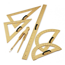 COMPAS PIZARRA PLASTICO IMITACION MADERA 42 CM FAIBO 238