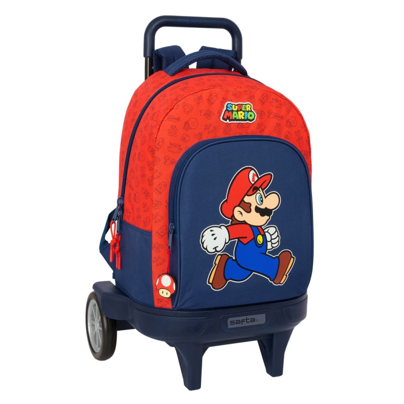 MOCHILA GDE. C/RUEDAS COMPACT EVOL. EXT. SUPER MARIO "TRICK" SAFTA25 ENERO 612508218