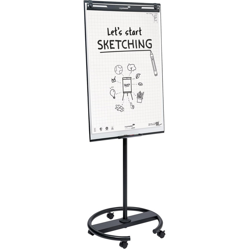 PIZARRA CABALLETE SKETCH EASY FLIPCHART MOBILE ROUND BASE LEGAMASTER
