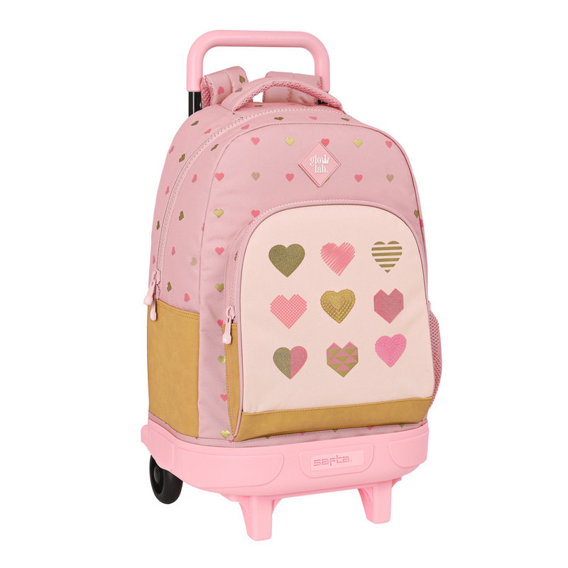 MOCHILA GDE. C/RUEDAS COMPACT EXTRAIBLE GLOWLAB "HEARTS" SAFTA23 ENERO 612317918