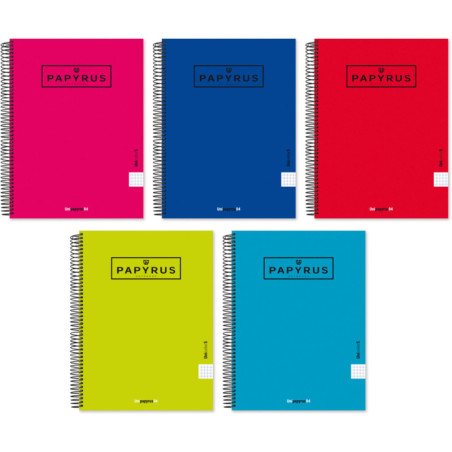 CUADERNO EUROPEAN GRAFOPLAS PAPYRUS UNICOLOR5 120H TAPA FORRADA CUADRO 5*5 UNIDAD 88463199