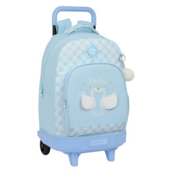 MOCHILA GDE. C/RUEDAS COMPACT EXTRAIBLE GLOWLAB "CISNES" 612313918 SAFTA24