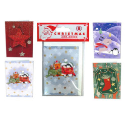 CHRISTMAS ARGU PEQUEÑOS TARJETA + SOBRE BOLSA 8U 49488