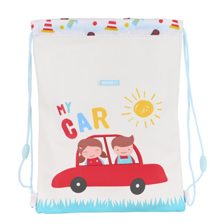 SACO PLANO JUNIOR FACIL LIMPIEZA SAFTA PREESCOLAR "MY CAR" 612286855 34*26 SAFTA22