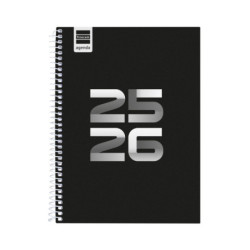 AGENDA ESCOLAR FINOCAM25 COOL 1/4 SVH 25-26 NEGRO+ 4º - 155X212 MM 645040326