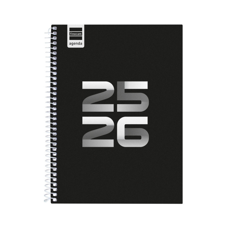 AGENDA ESCOLAR FINOCAM25 COOL 1/4 SVH 25-26 NEGRO+ 4º - 155X212 MM 645040326