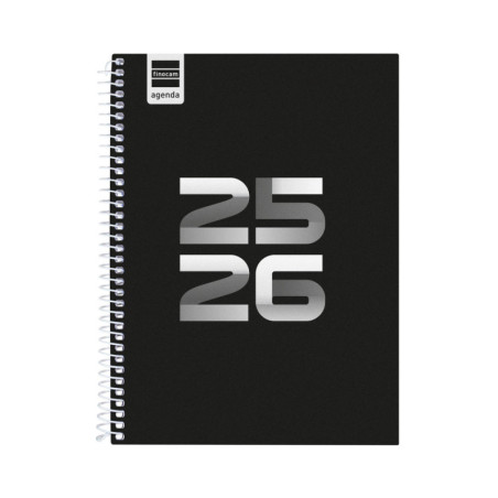 AGENDA ESCOLAR FINOCAM25 COOL 1/4 SVH 25-26 NEGRO+ 4º - 155X212 MM 645040326