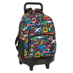 MOCHILA GDE. C/RUEDAS COMPACT EXTRAIBLE SAFTA GRAFFITI "COLORS" SAFTA26 642623918 45X33 UNIDAD