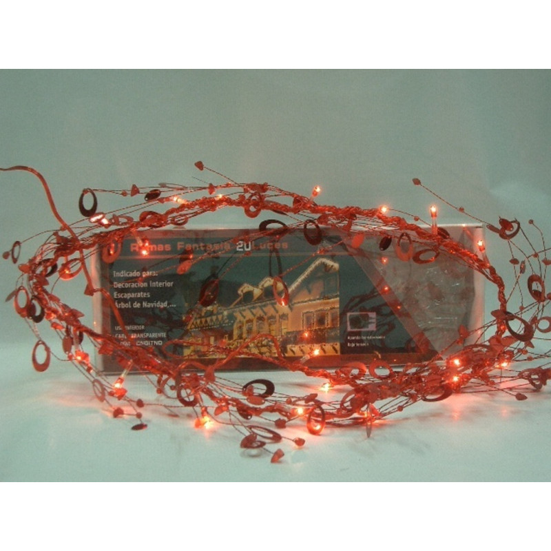 LUCES MICRO 20U PROG MULTI CRISTALES RAMA ROJA 22158 ^