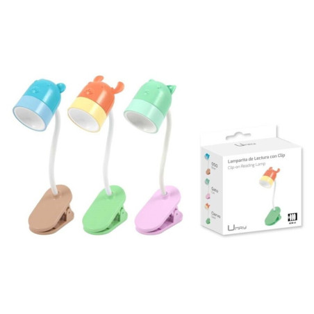 LAMPARA LECTURA POESSA CON CLIP COLORES PASTEL 3MOD 331351