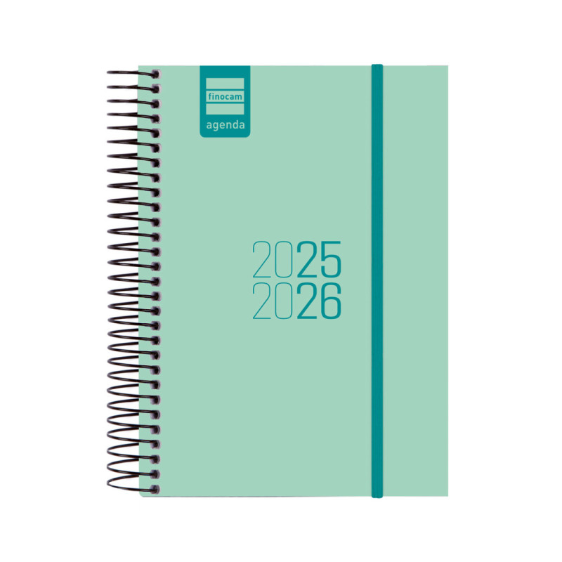 AGENDA ESCOLAR FINOCAM25 ESPIR E8 1DP 25-26 TURQUESA+ E8 - 120X171 MM 633360126