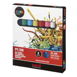 MARCADOR UNI-BALL POSCA PC-3M/8C PUNTA REDONDA SURTIDO C/8U